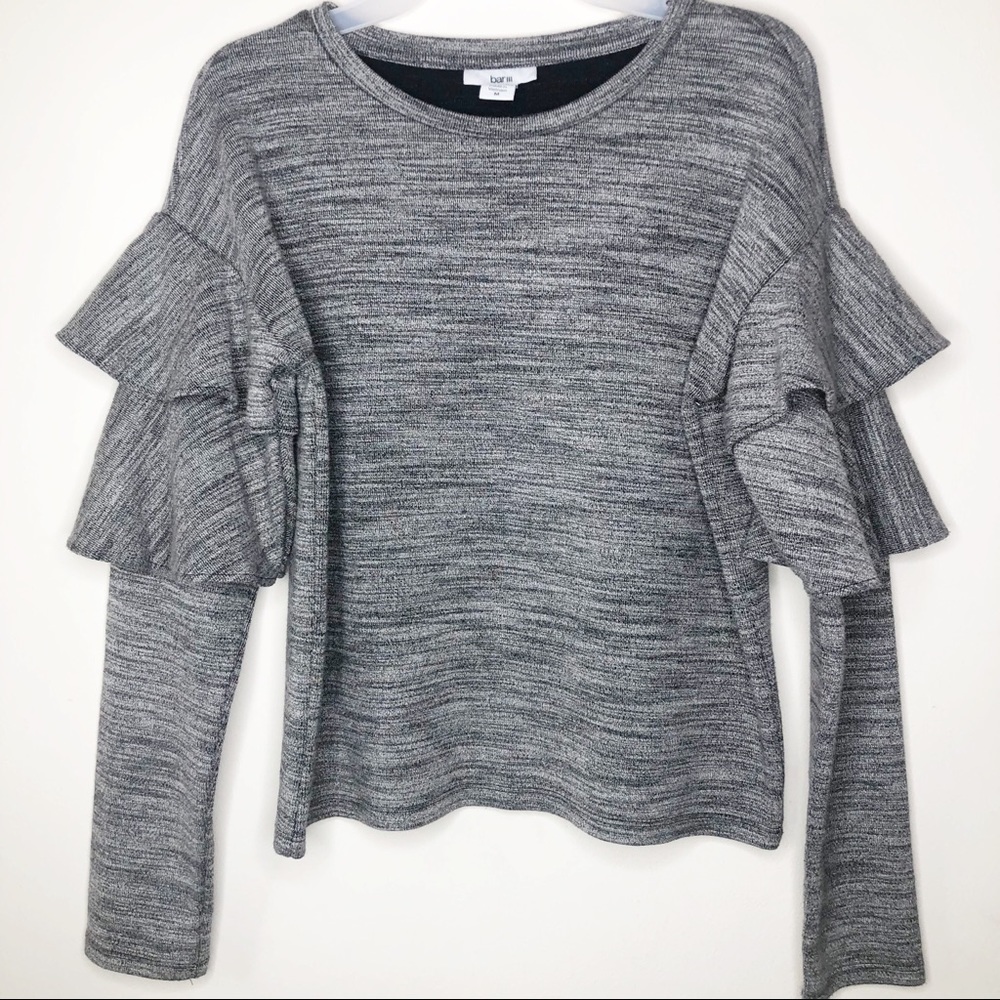Bar III ruffle sleeve sweater